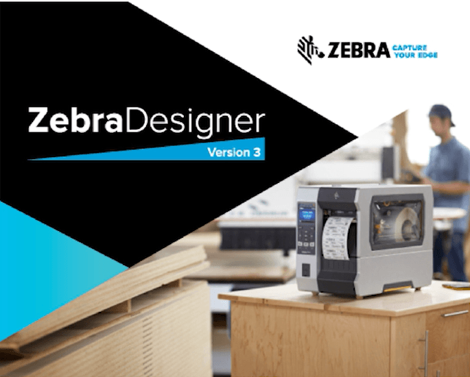 Interfície de ZebraDesigner 3 per a l'edició d'etiquetes